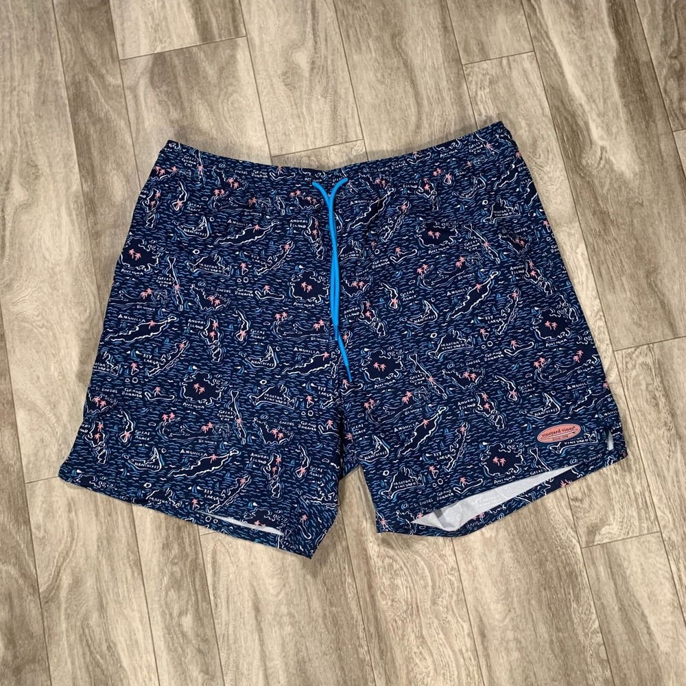 Vineyard Vines Board Shorts Mens Extra Large Blue Caribbean IslandBeach